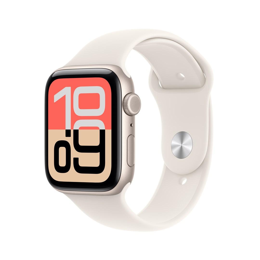 Smartwatch Apple Watch SE 3 GPS + Cellular 44 mm - Starlight aluminium med Starlight Sport Band (M/L) billede