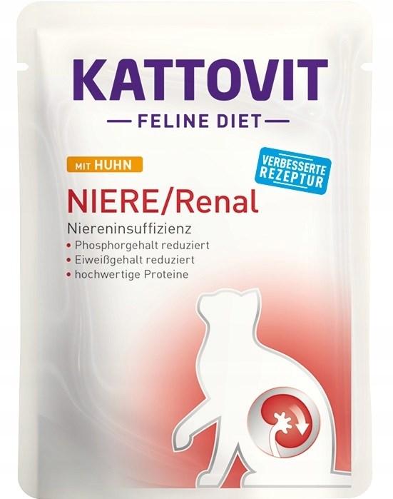 Vådfoder til kat – KATTOVIT Feline Diet Niere/Renal Kylling 85 g billede