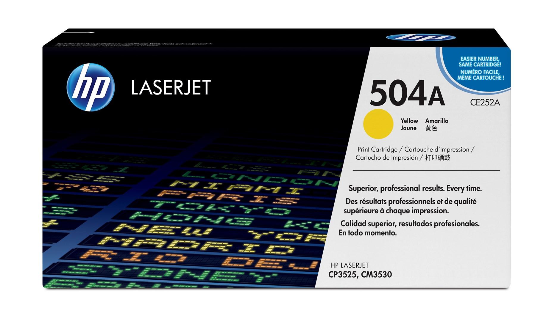 Toner til laserprinter HP 504A gul - original