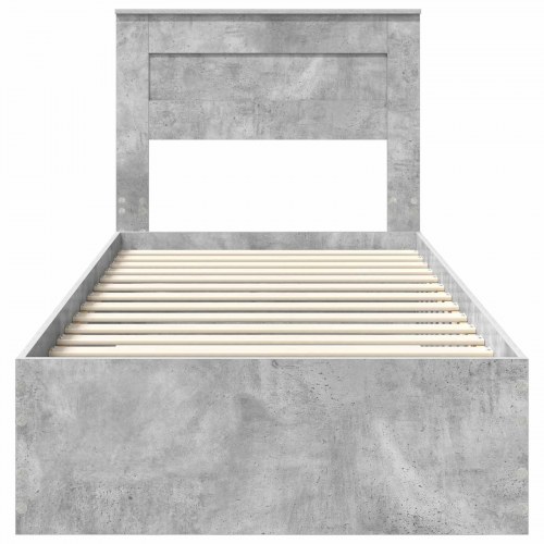 Sengestel med opbevaring 100 x 200 cm - beton grå