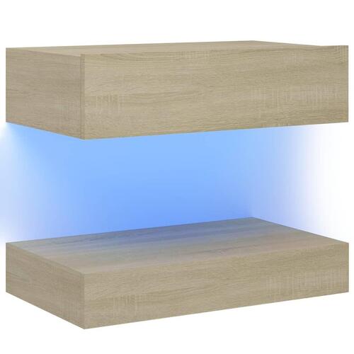 Sengebord 60x35 cm konstrueret træ sonoma-eg