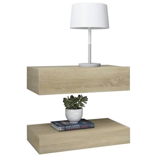 Sengebord 60x35 cm konstrueret træ sonoma-eg
