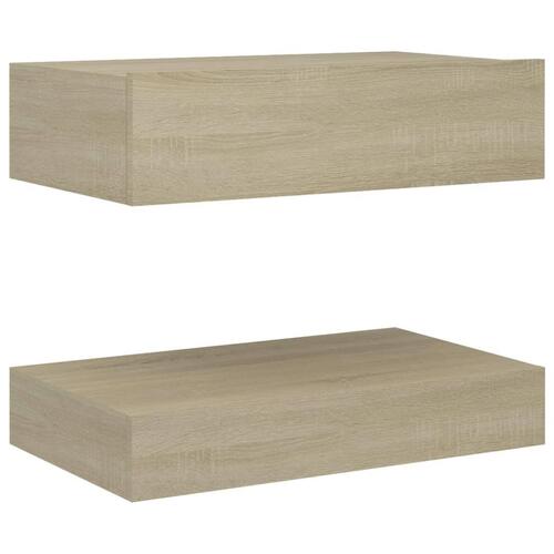 Sengebord 60x35 cm konstrueret træ sonoma-eg