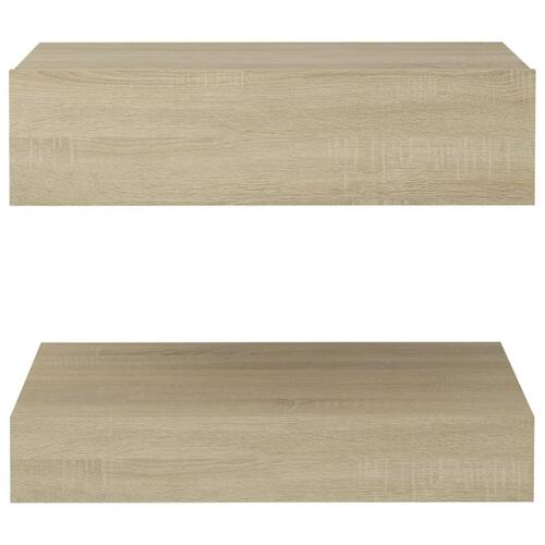 Sengebord 60x35 cm konstrueret træ sonoma-eg