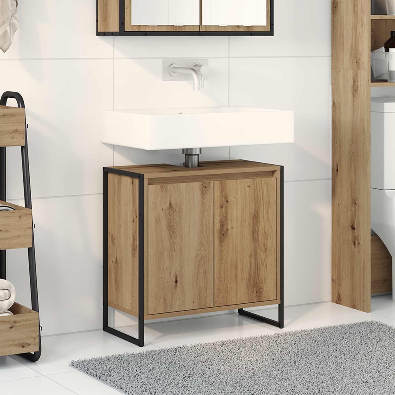 Badeværelsesskab Artisan eg 60 x 30 x 60 cm Konstrueret træ billede