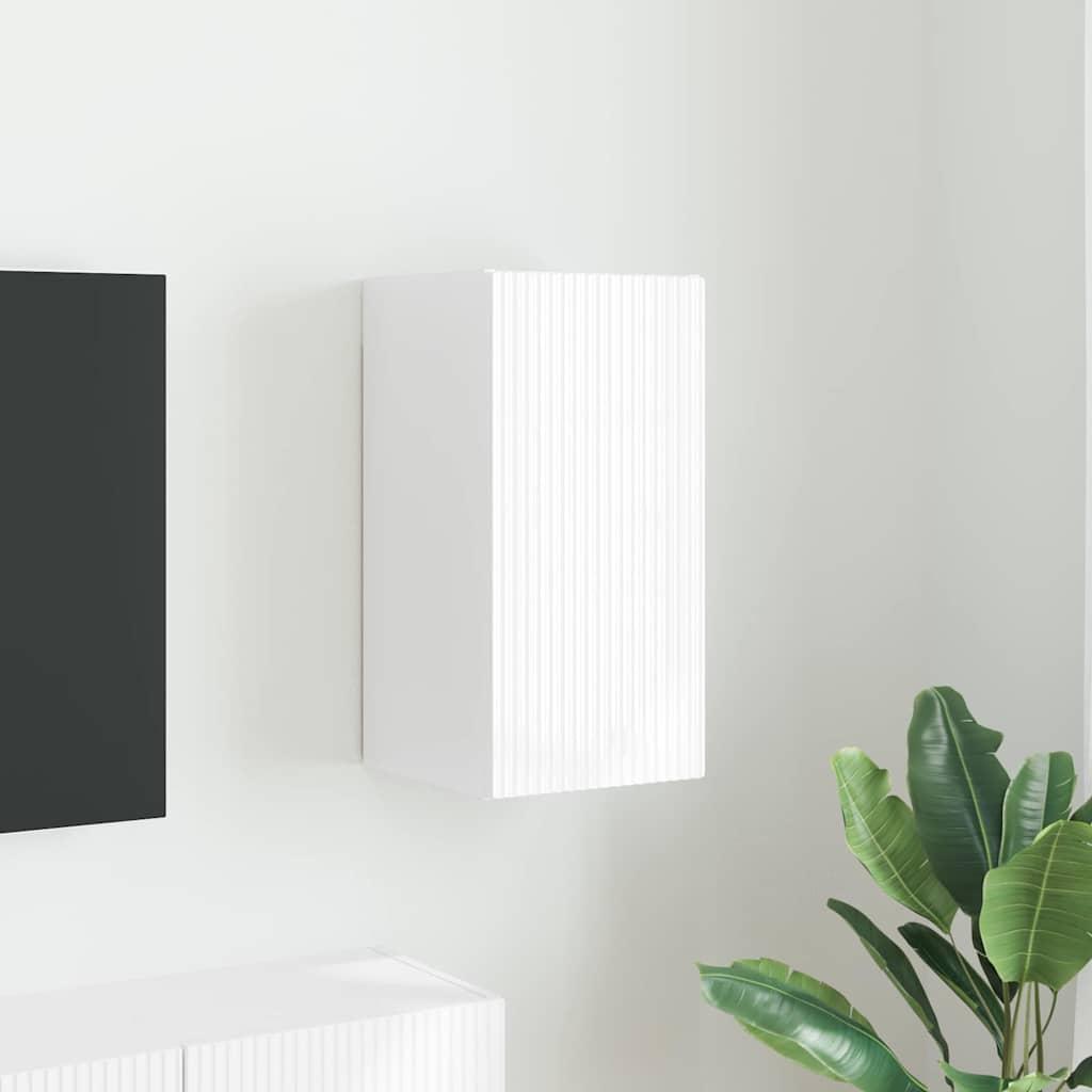 TV vægskab Gloss Hvid 30 x 31 x 60 cm Konstrueret træ billede