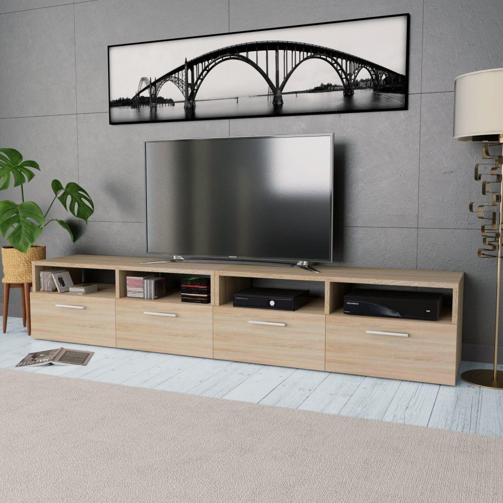 Tv-borde 2 stk. 95x35x36 cm konstrueret træ egetræsfarve