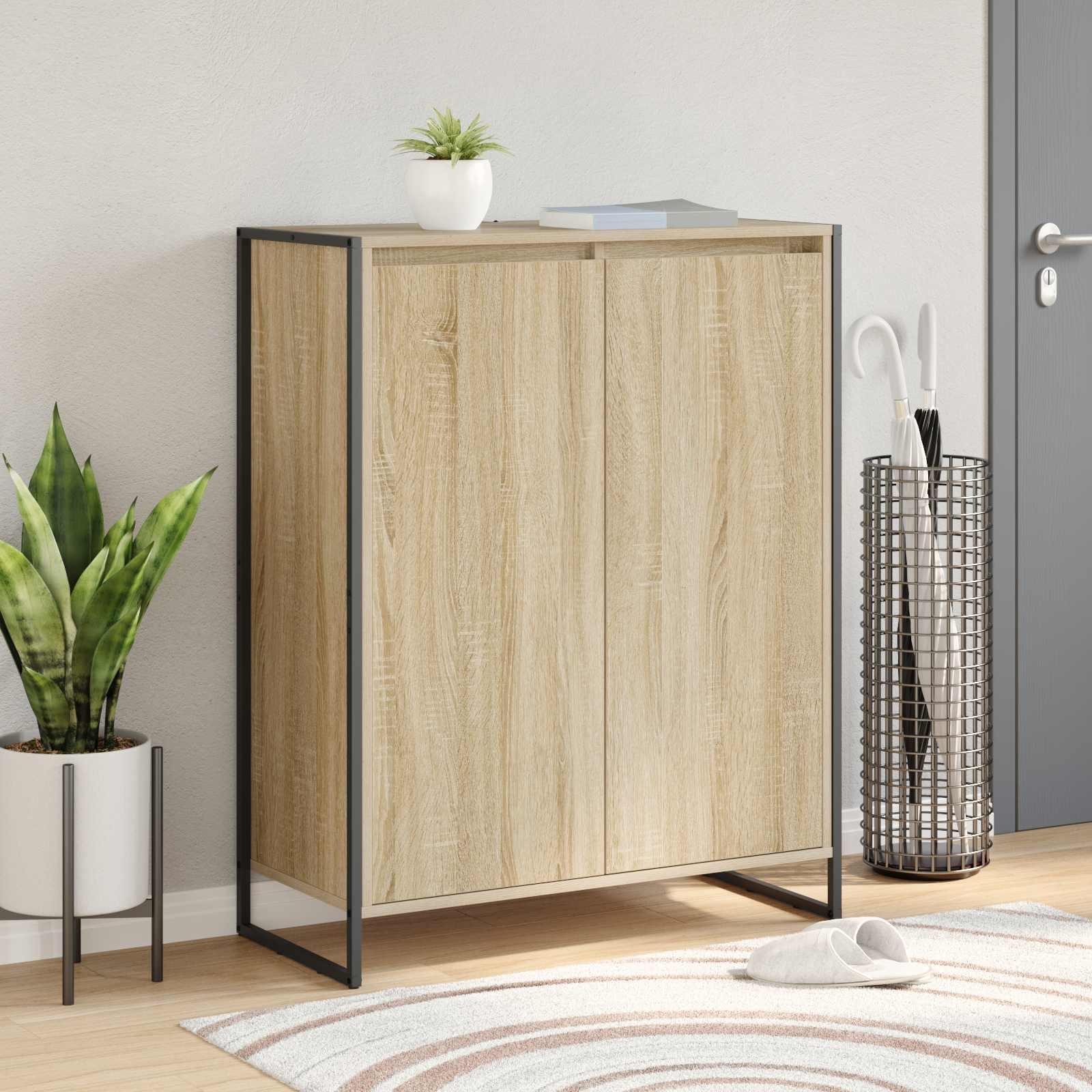 Sko skab med opbevaring Sonoma 79 x 36 x 100 cm Konstrueret træ billede