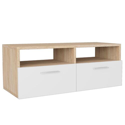 Tv-borde 2 stk. 95x35x36 cm konstrueret træ egetræ og hvid