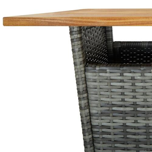 Havebarsæt 5 dele med hynder polyrattan grå