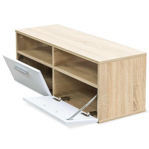 Tv-borde 2 stk. 95x35x36 cm konstrueret træ egetræ og hvid