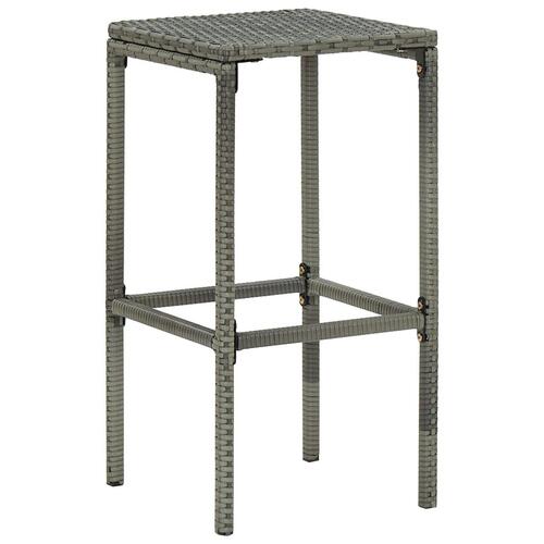 Havebarsæt 5 dele med hynder polyrattan grå