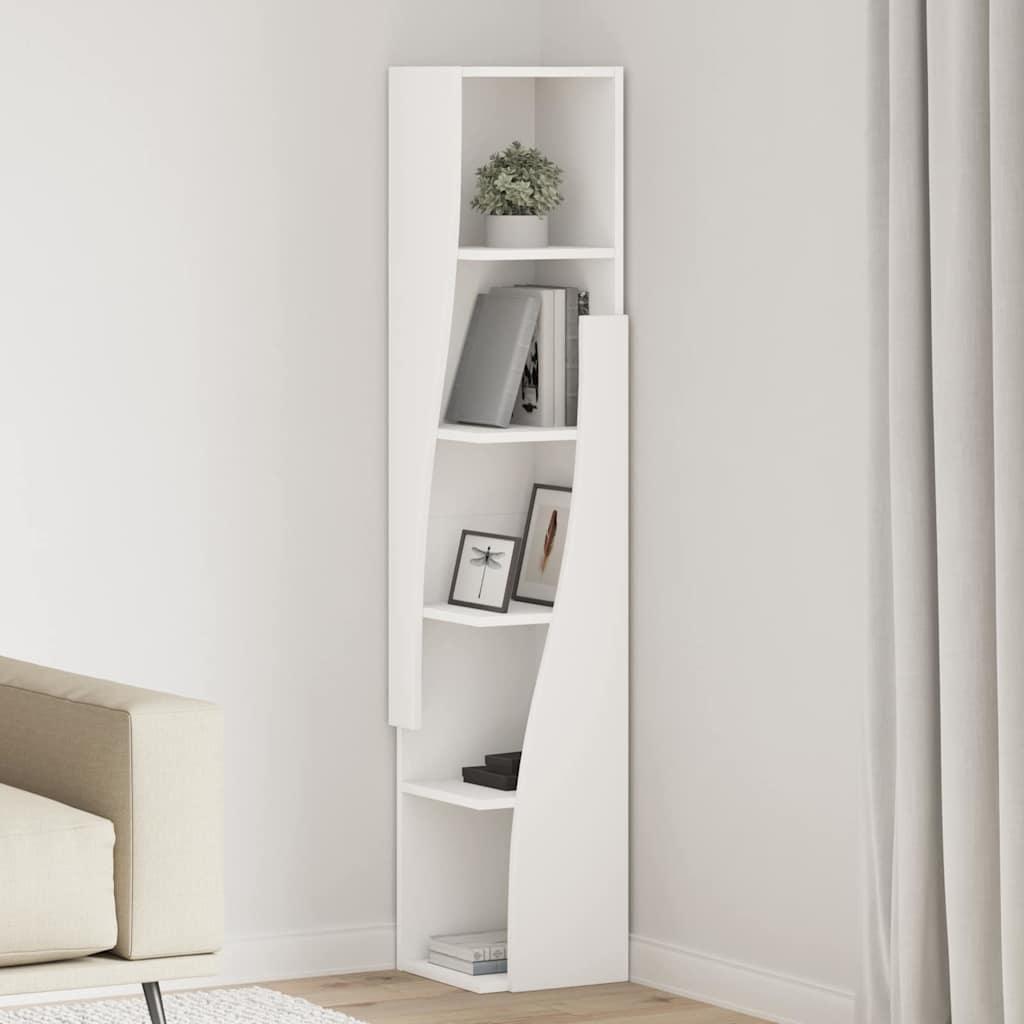 Hjørneskab Hvid 27,5x27x140cm Konstrueret træ billede