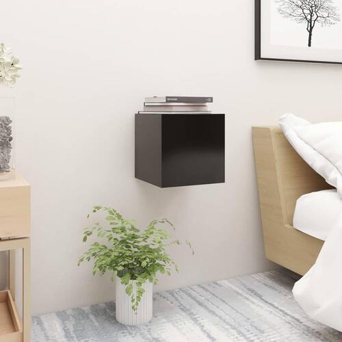 Sengeskabe 2 stk. 30,5x30x30 cm spånplade sort