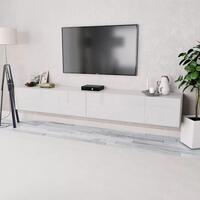 Tv-borde 2 stk. 120x40x34 cm konstrueret træ hvid højglans