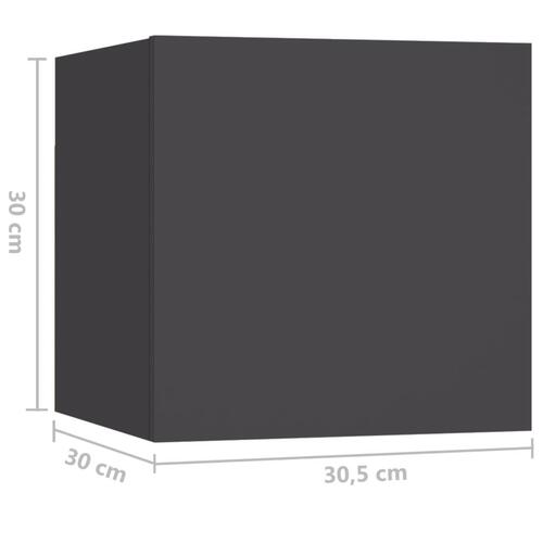 Sengeskab 30,5x30x30 cm spånplade grå