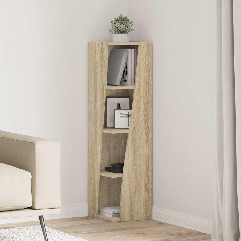Hjørneskab Hvid 27,5x27x102cm Konstrueret træ billede
