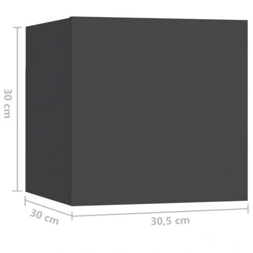 Sengeskabe 2 stk. 30,5x30x30 cm konstrueret træ grå
