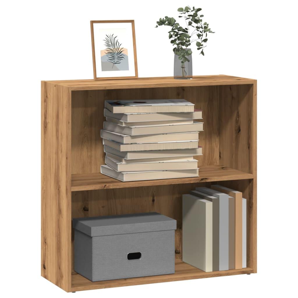 Bogreol 80x30x77 cm konstrueret træ egetræsfarve billede