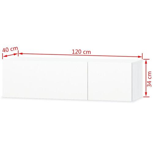 Tv-borde 2 stk. 120x40x34 cm konstrueret træ hvid højglans