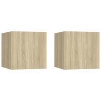 Sengeskabe 2 stk. 30,5x30x30 cm sonoma-eg