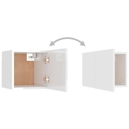 Sengeskab 30,5x30x30 cm spånplade hvid højglans