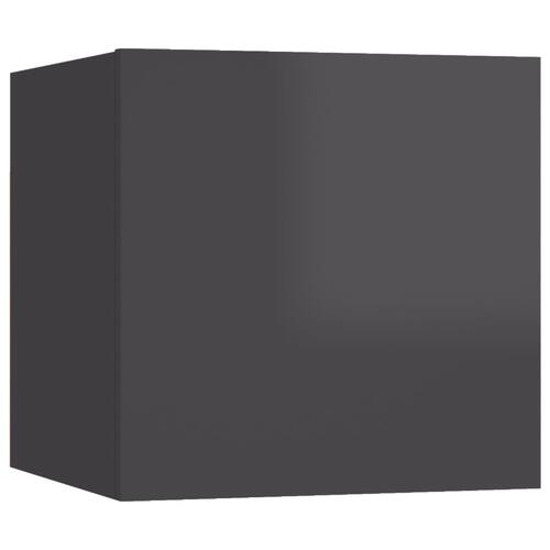 Sengebord 30,5x30x30 cm spånplade grå højglans