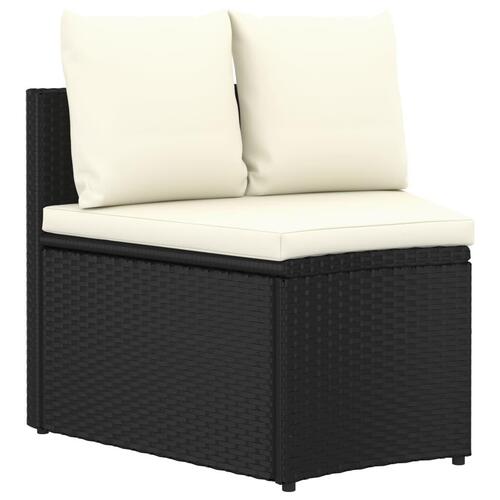 Sofasæt til haven 5 dele med hynder polyrattan sort