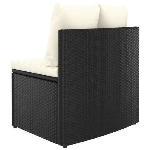 Sofasæt til haven 5 dele med hynder polyrattan sort