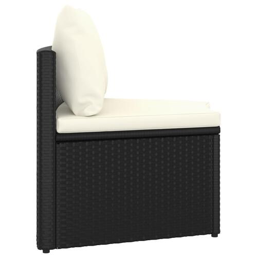 Sofasæt til haven 5 dele med hynder polyrattan sort