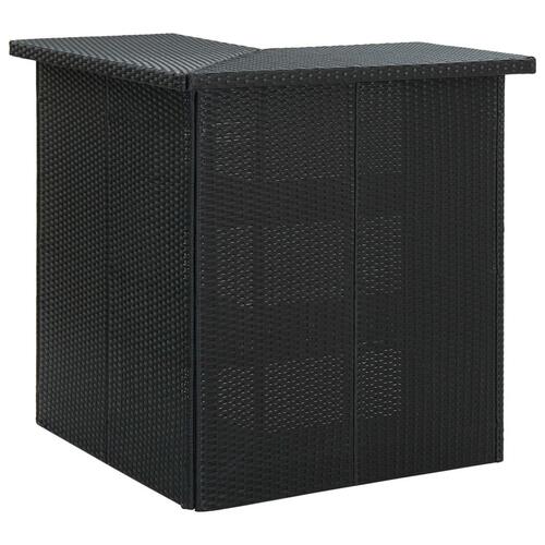 Havebarsæt 4 dele med hynder polyrattan sort