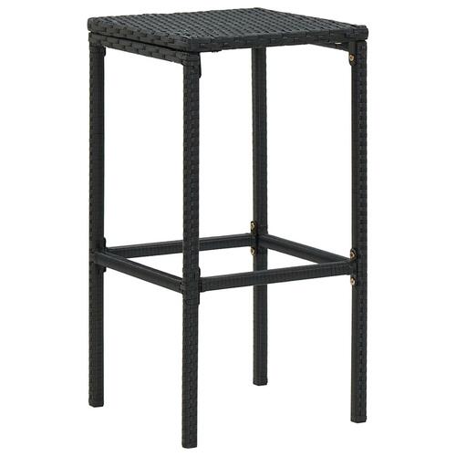 Havebarsæt 4 dele med hynder polyrattan sort