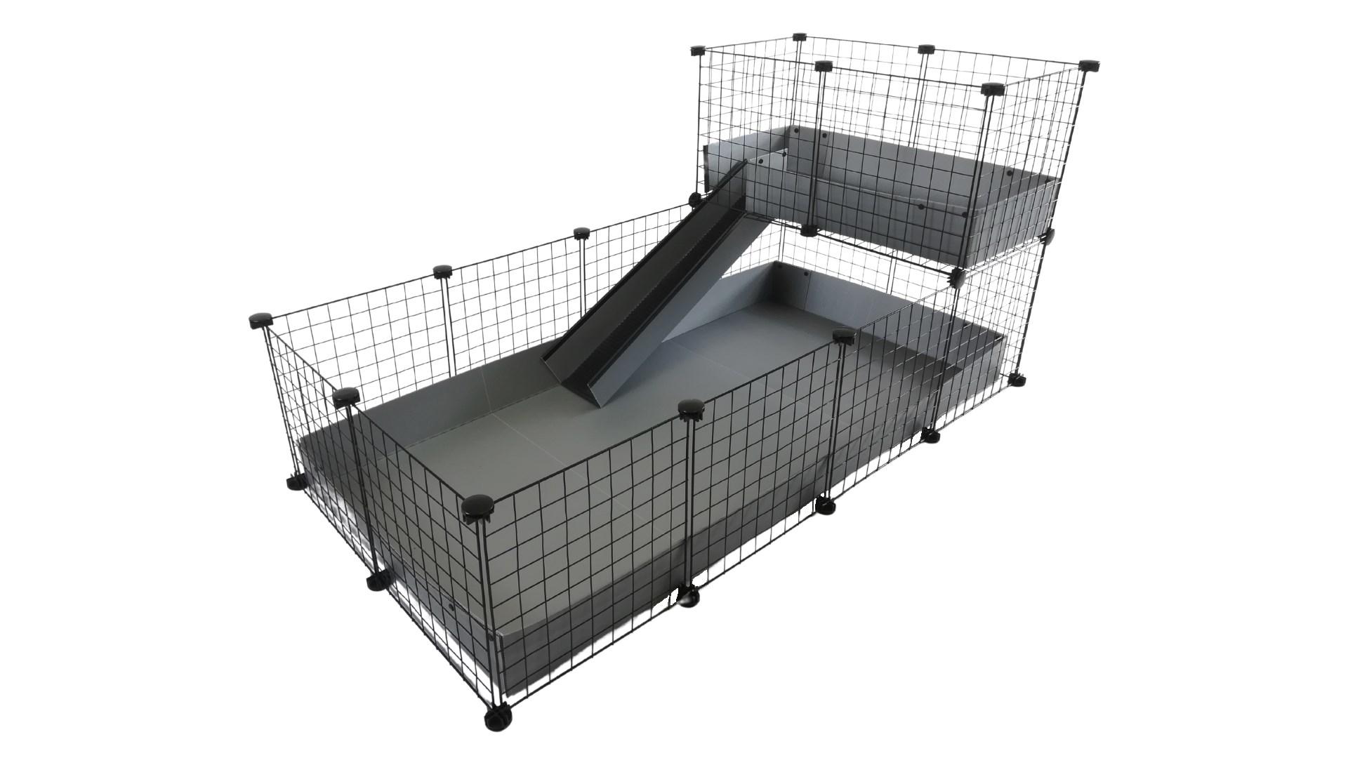 Gnaverbure - C&C modulbur 4x2 med loft 2x1 og grå rampe billede