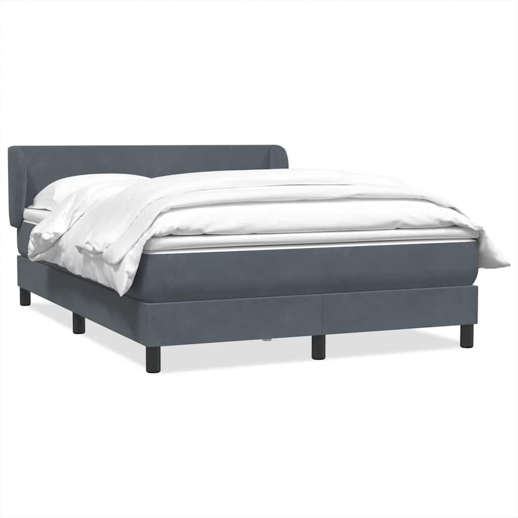 Kontinentalseng med madras 160×210 cm - fløjl, mørkegrå billede