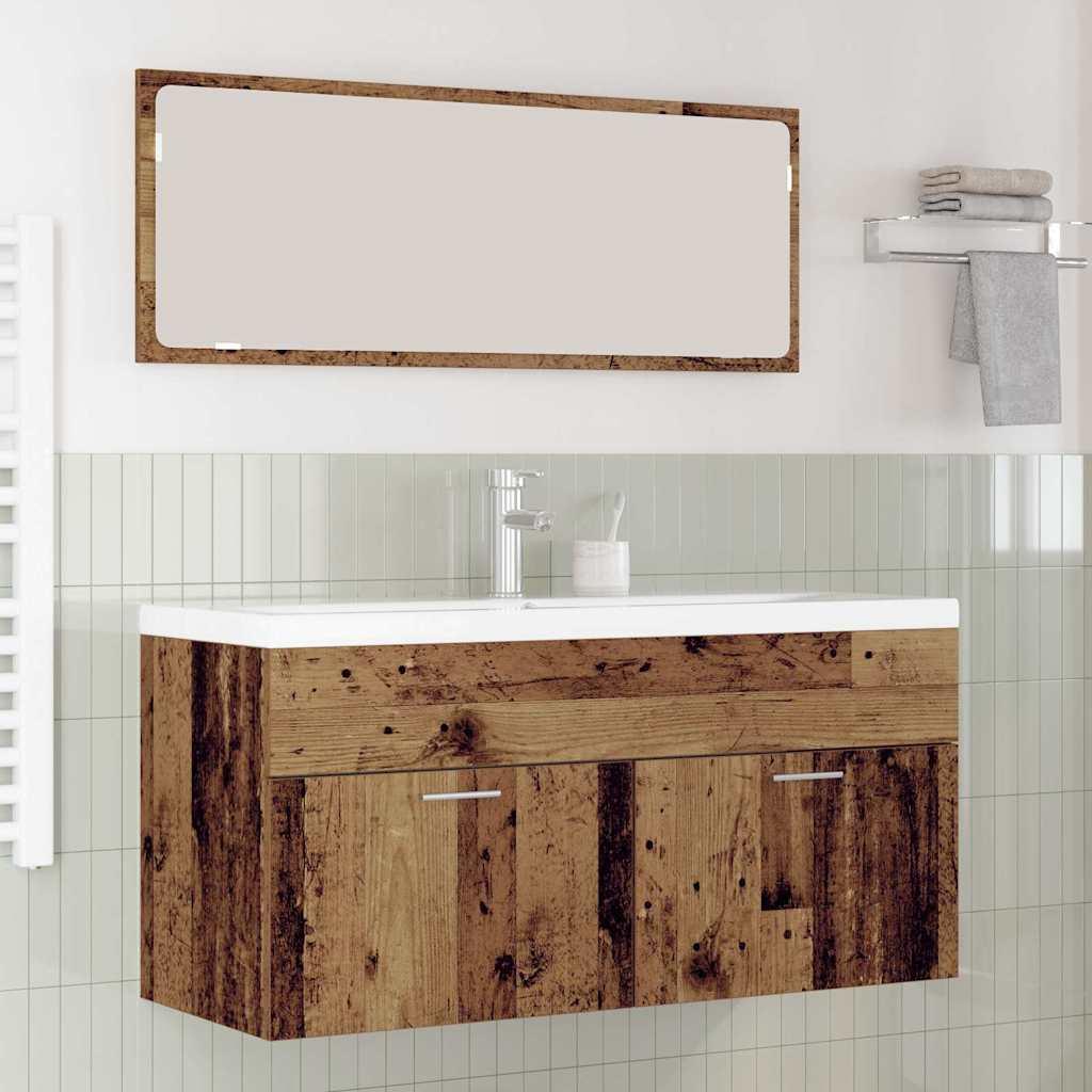 Badeværelsesskab Gammelt træ 100 x 38,5 x 46 cm Konstrueret træ billede