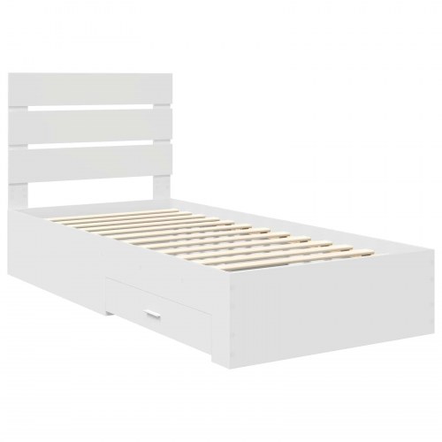 Sengestel med skuffeopbevaring 90 x 190 cm - hvid