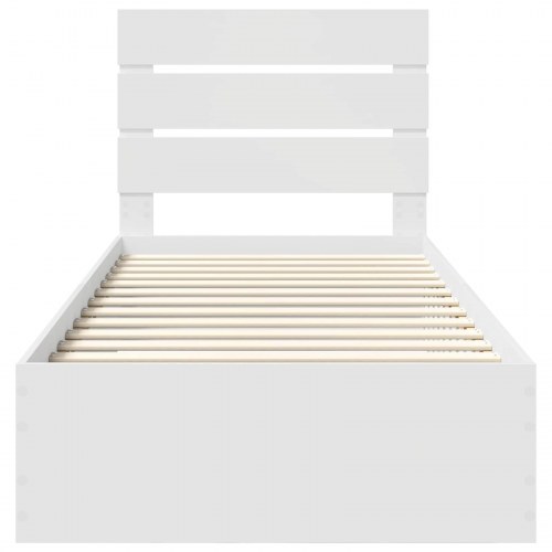Sengestel med skuffeopbevaring 90 x 190 cm - hvid