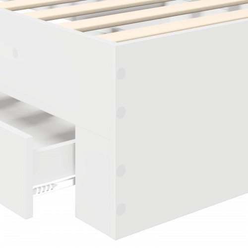 Sengestel med skuffeopbevaring 90 x 190 cm - hvid