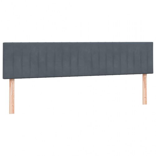 Kontinentalseng med madras 180 × 220 cm - fløjl, mørkegrå
