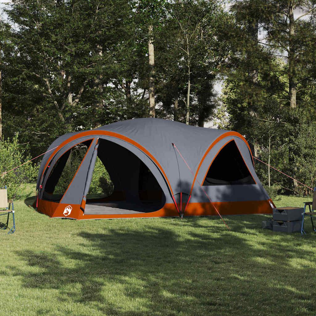 Familietelt med tag Grå og orange 460 x 430 x 214 cm billede