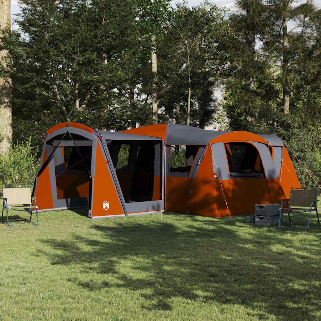 Familietelt med tag Grå og orange 745 x 700 x 217 cm billede