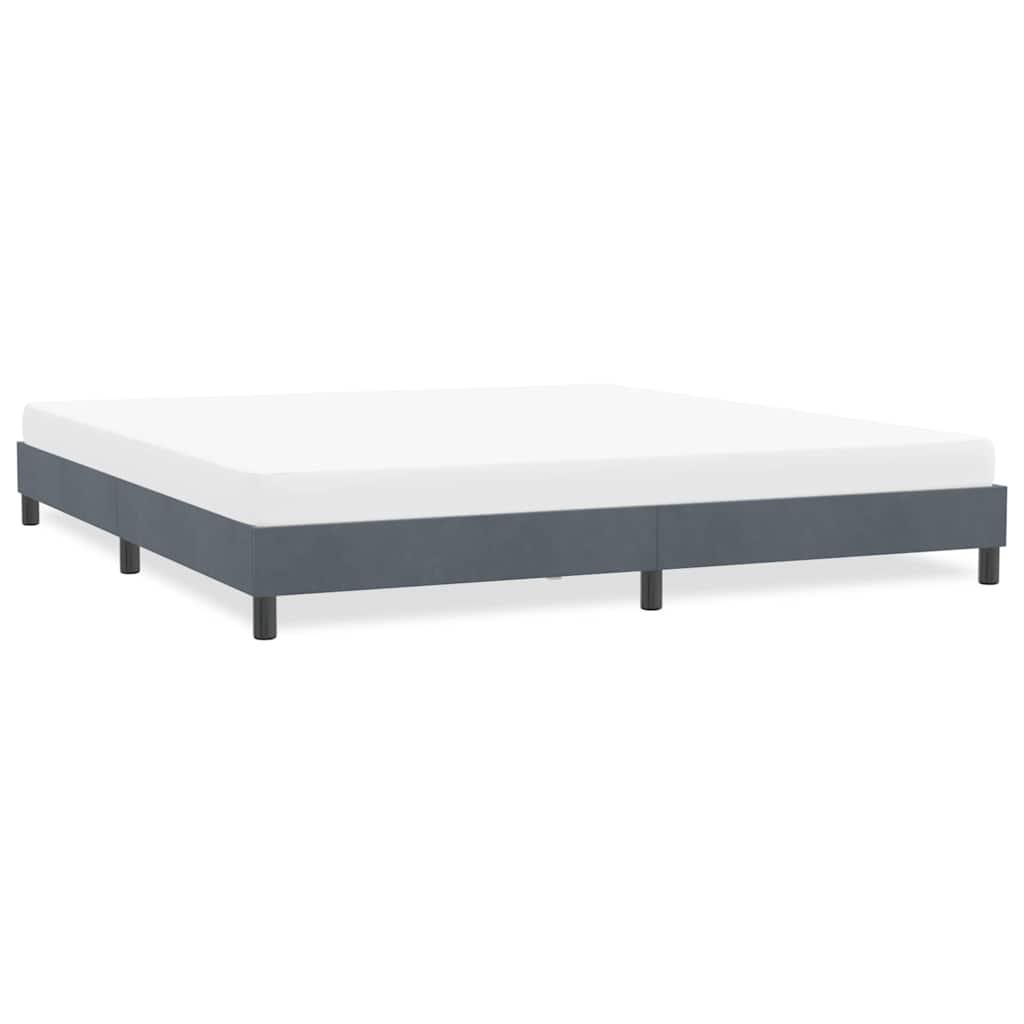 Sengeramme uden madras 180x220 cm fløjl mørkegrå billede