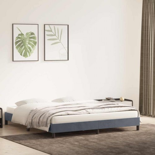 Sengeramme i fløjl - 180 × 220 cm, mørkegrå