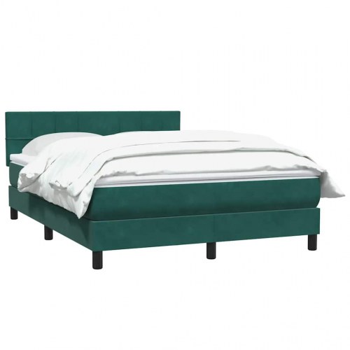 Kontinentalseng med madras 160x210 cm fløjl mørkegrøn