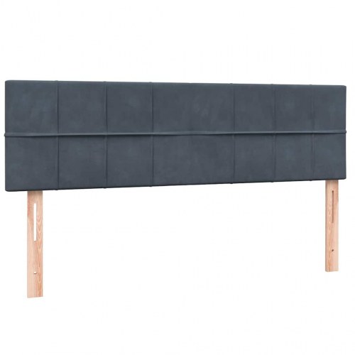 Kontinentalseng med madras 160x210 cm - fløjl, mørkegrå