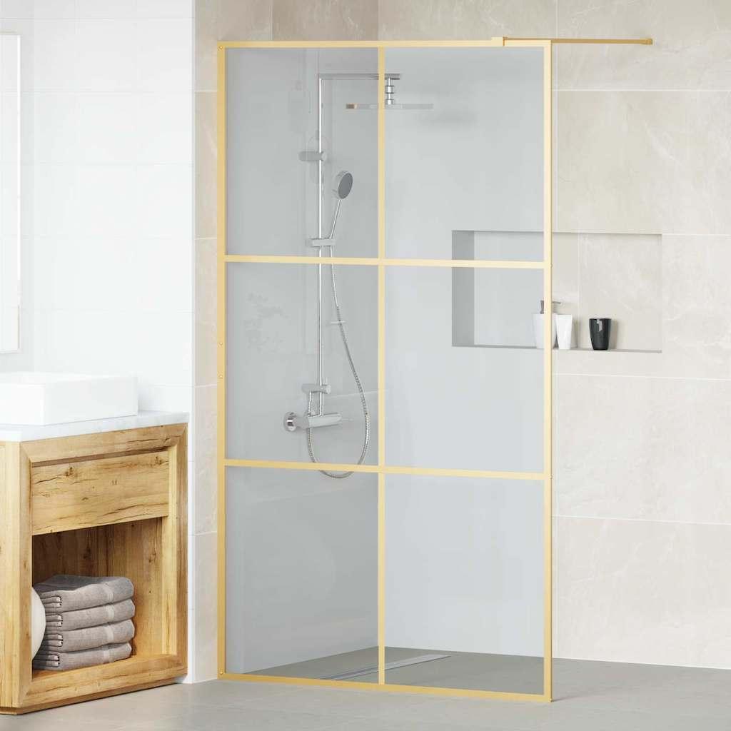Walk-in brusevæg i guld - hærdet glas 115 × 195 cm billede