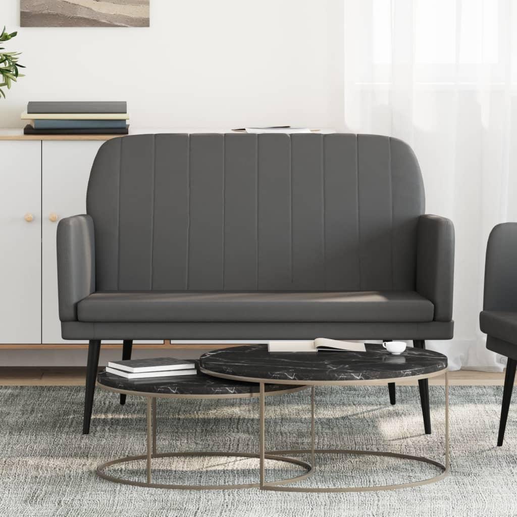 Bænk 107x80x81 cm kunstlæder grå billede