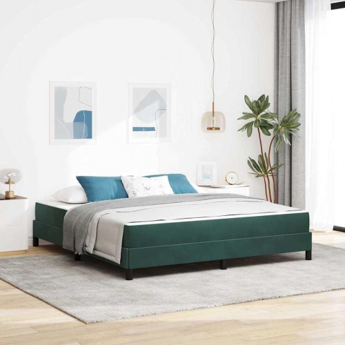 Kontinentalseng med madras Mørkegrøn 180 x 210 cm Stof