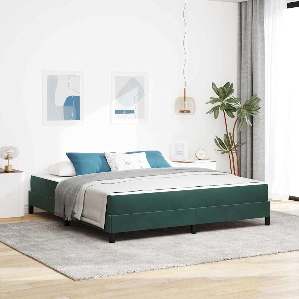Kontinentalseng med madras Mørkegrøn 180 x 210 cm Stof