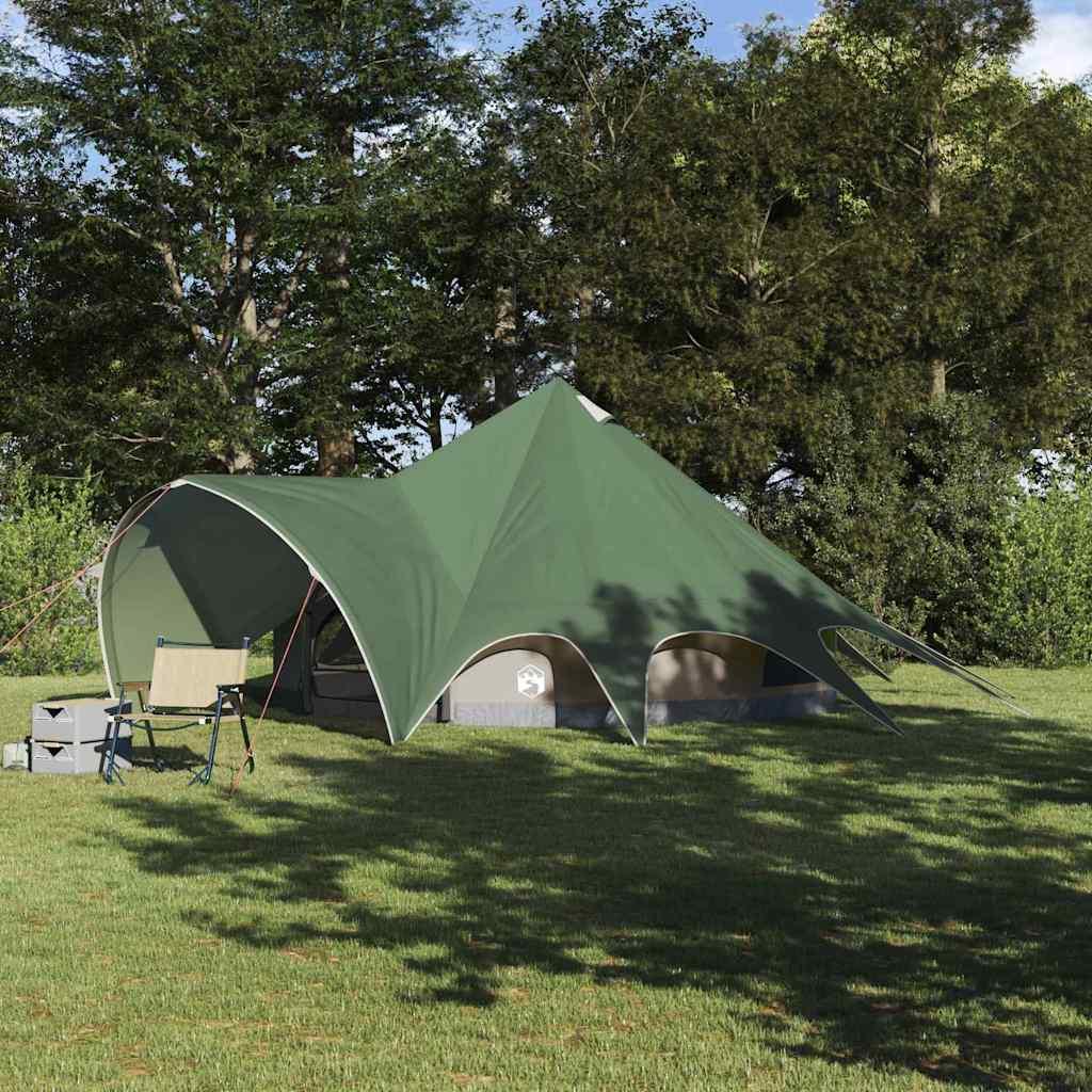 Teepee Telt med tag Grøn og Grå 600 x 600 x 347 cm billede